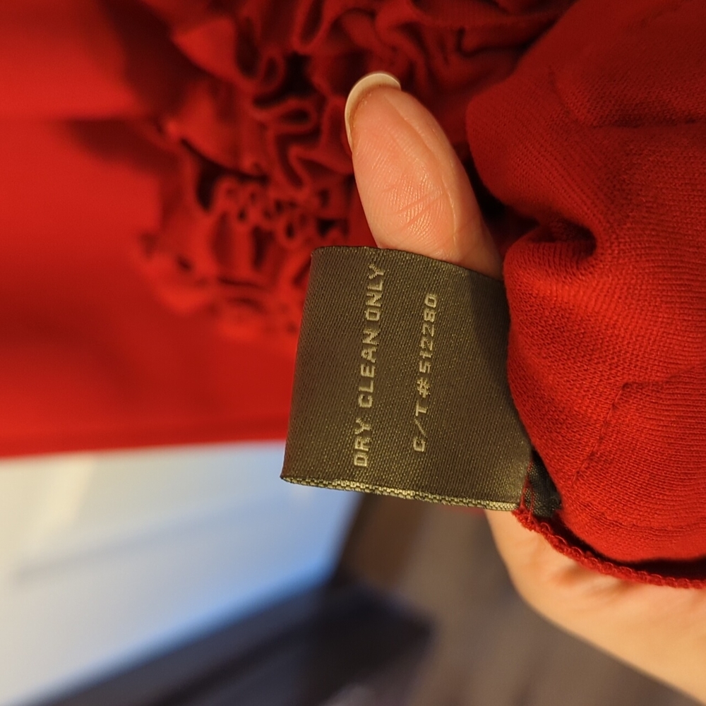 Red Taylor Ruffled Hem Dress - Picture 5 of 9